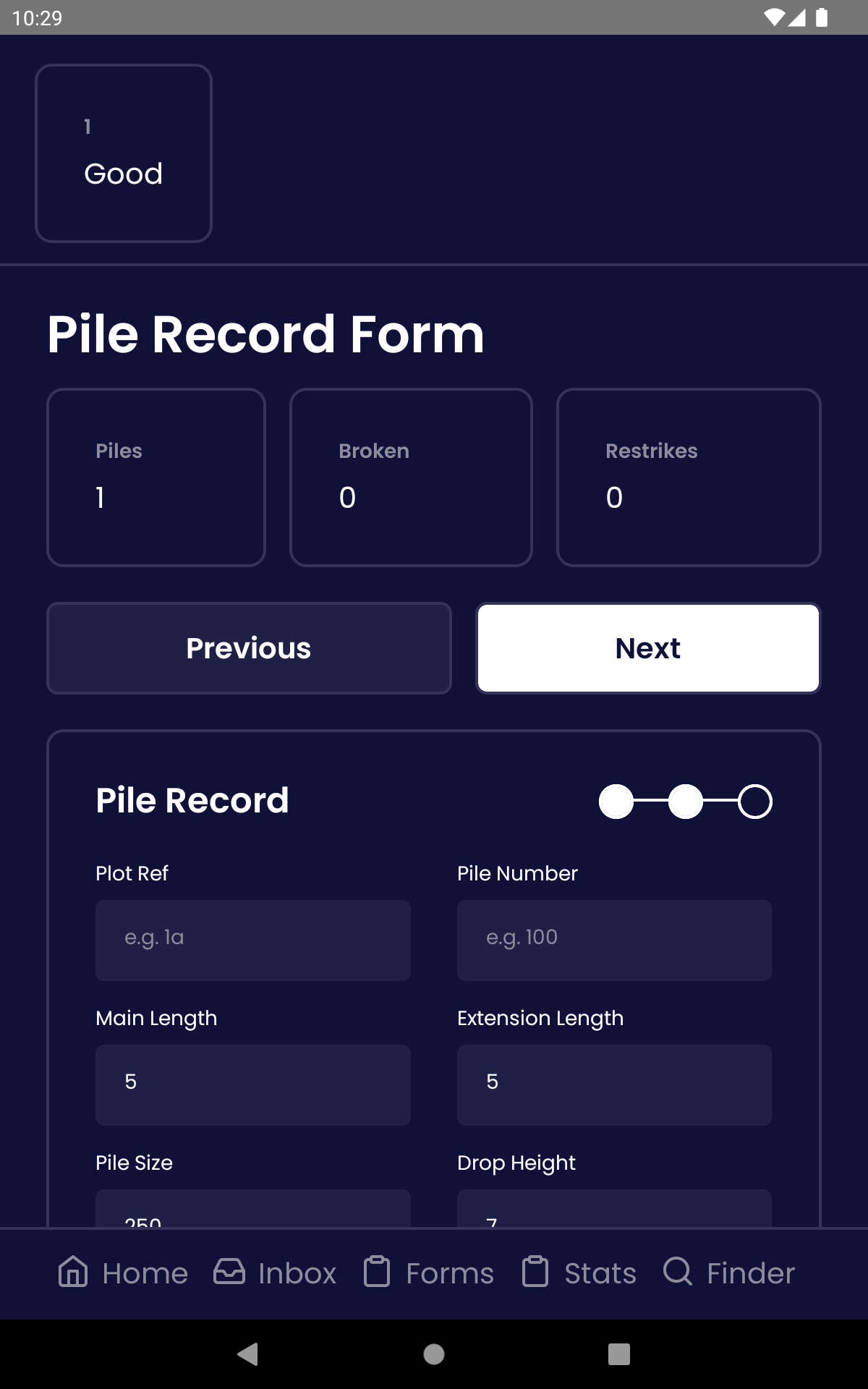 PileRecord-PileSubmitted